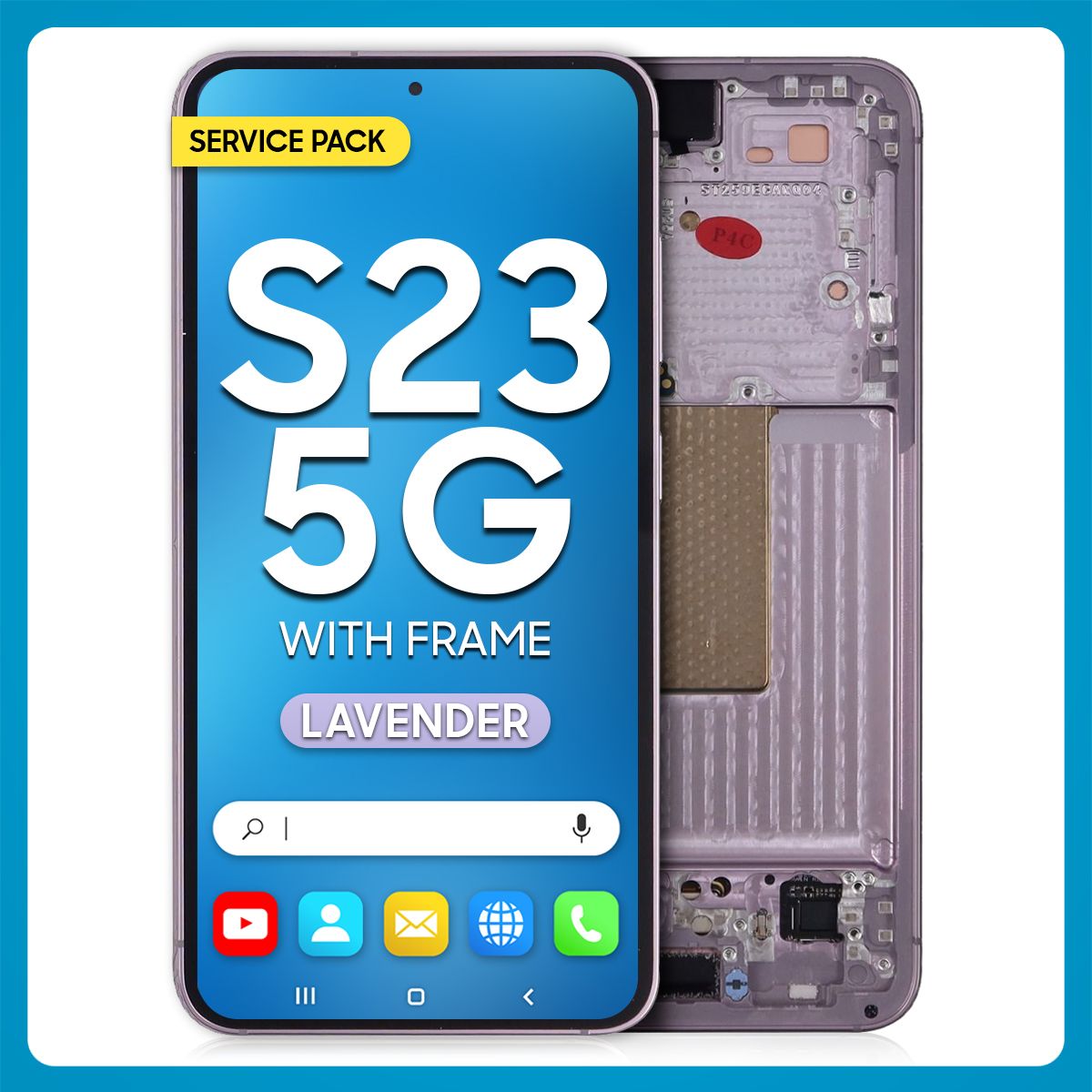 Samsung S23 5G LCD with Touch + Frame Lavender SERVICE PACK