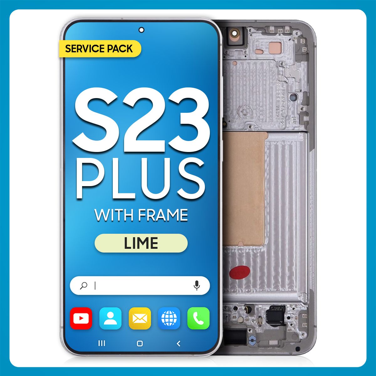 Samsung S23 Plus 5G LCD with Touch + Frame Lime SERVICE PACK