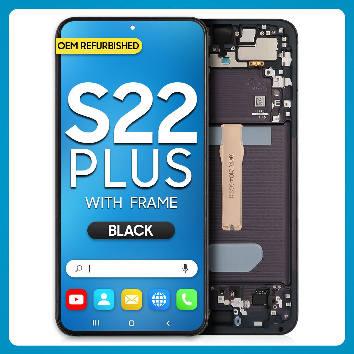 Samsung S22 Plus 5G LCD with Touch + Frame Phantom Black (Refurbished)