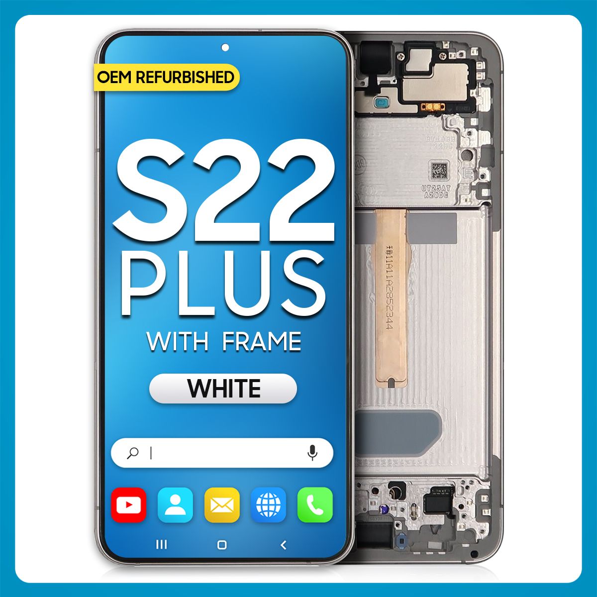 Samsung S22 Plus 5G LCD with Touch + Frame White (Refurbished)