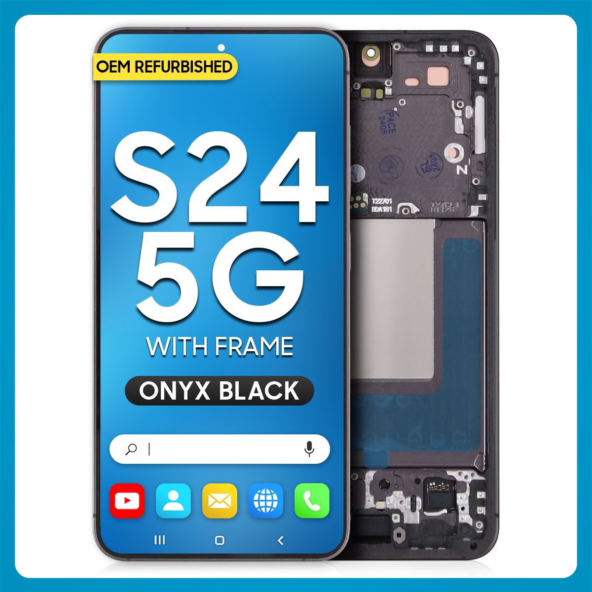Samsung S24 LCD with Touch + Frame Black (Refurbished)