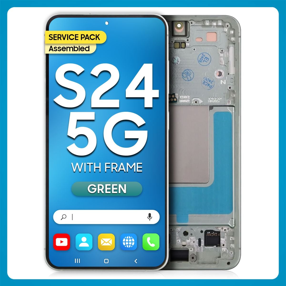 Samsung S24 LCD with Touch + Frame Green (Refurbished)