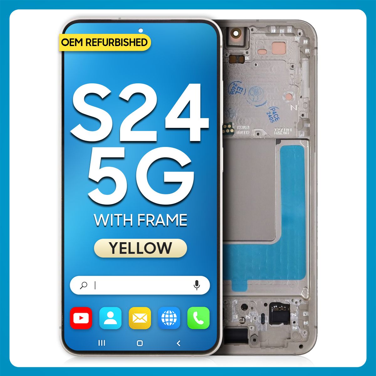 Samsung S24 LCD with Touch + Frame Yellow (Refurbished)