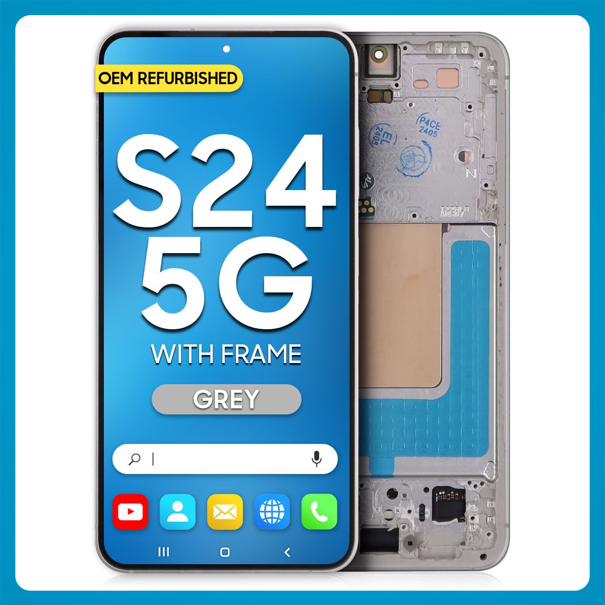 Samsung S24 LCD with Touch + Frame Grey (Refurbished)