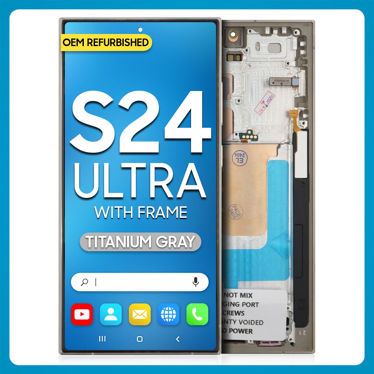 Samsung S24 Ultra LCD with Touch + Frame Titanium Gray (Refurbished)