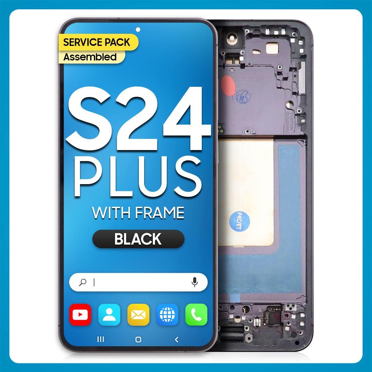 Samsung S24 Plus LCD with Touch + Frame Black Service Pack (Assembled)