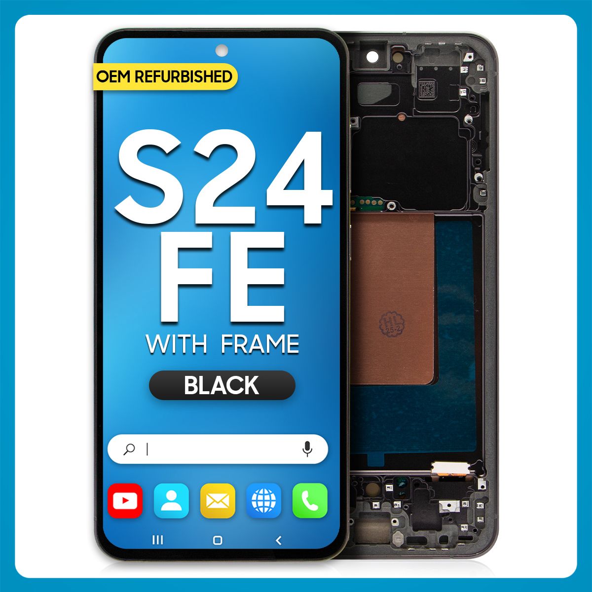 Samsung S24 FE 5G LCD with Touch + Frame Black (Refurbished)