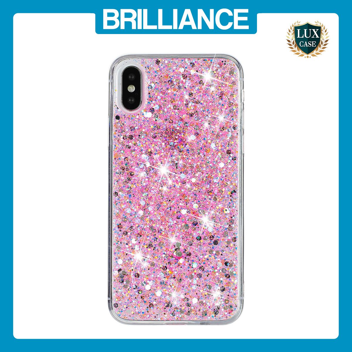 Brilliance LUX iPhone XR Big Hole TPU Star Glitter Crystal Clear Case Pink