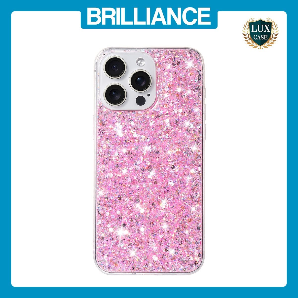 Brilliance LUX iPhone 13 Pro Max Big Hole TPU Star Glitter Crystal Clear Case Pink