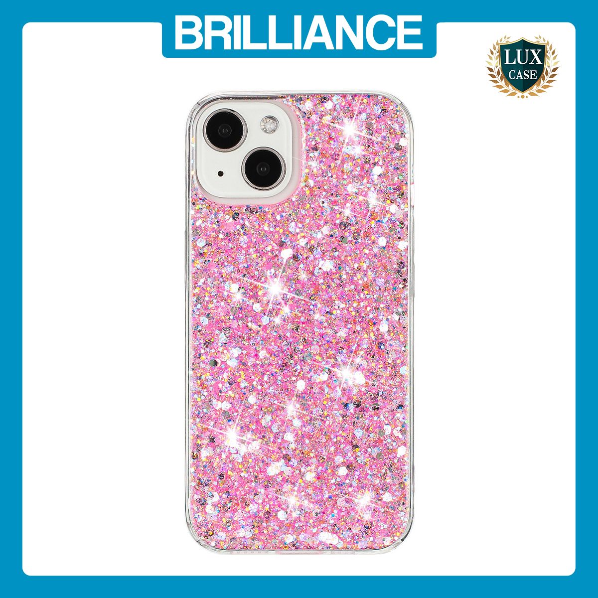 Brilliance LUX iPhone 14 Plus Big Hole TPU Star Glitter Crystal Clear Case Pink