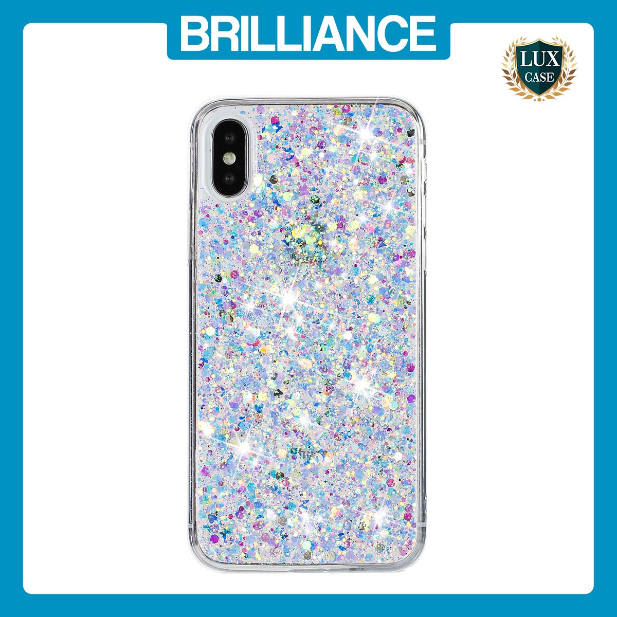 Brilliance LUX iPhone XR Big Hole TPU Star Glitter Crystal Clear Case White