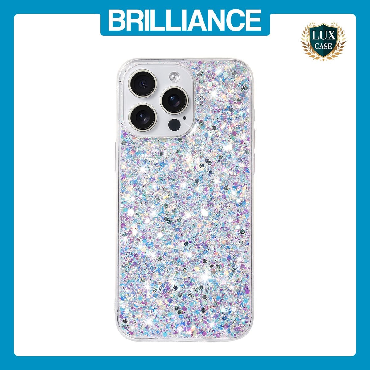 Brilliance LUX iPhone 13 Pro Max Big Hole TPU Star Glitter Crystal Clear Case White