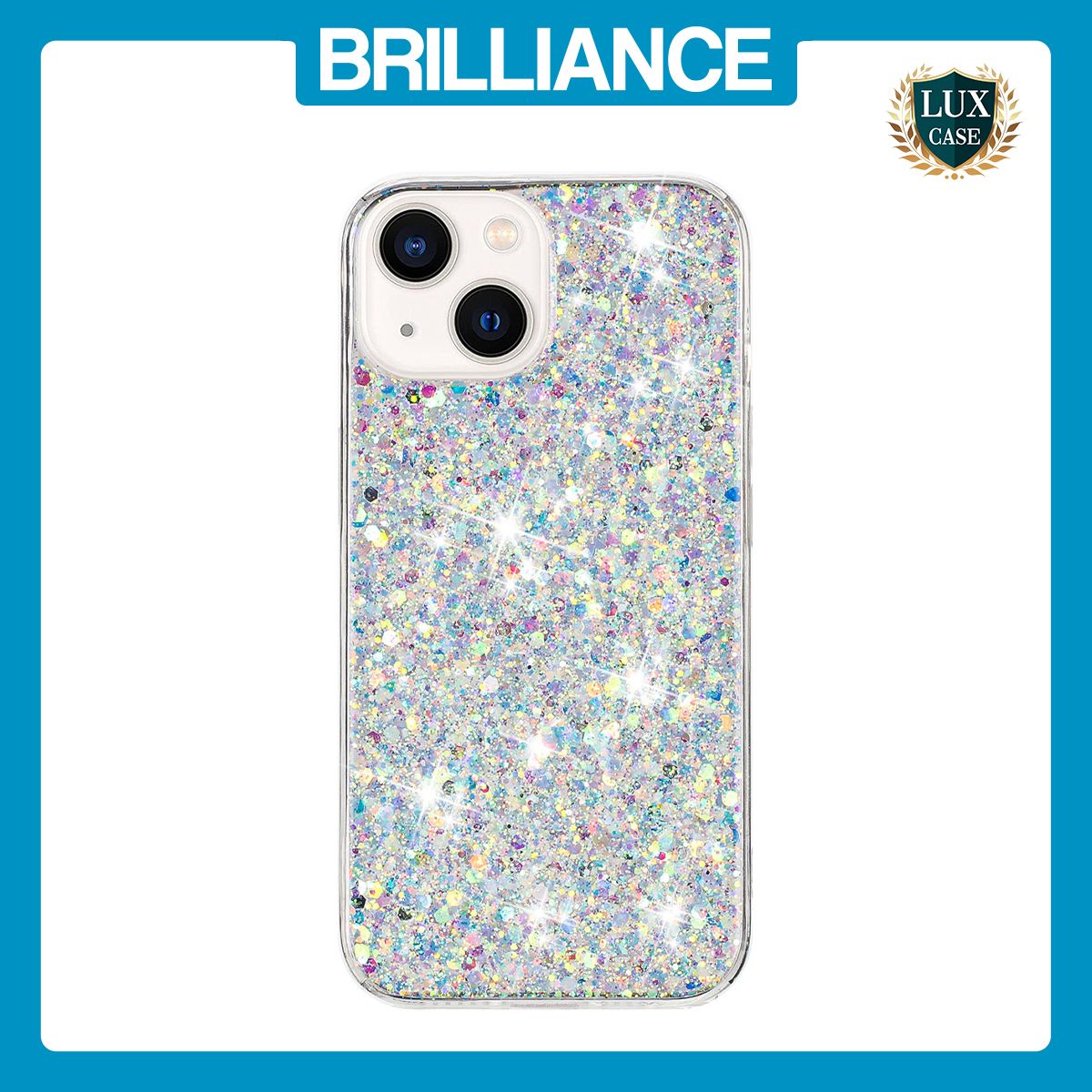 Brilliance LUX iPhone 14 Plus Big Hole TPU Star Glitter Crystal Clear Case White