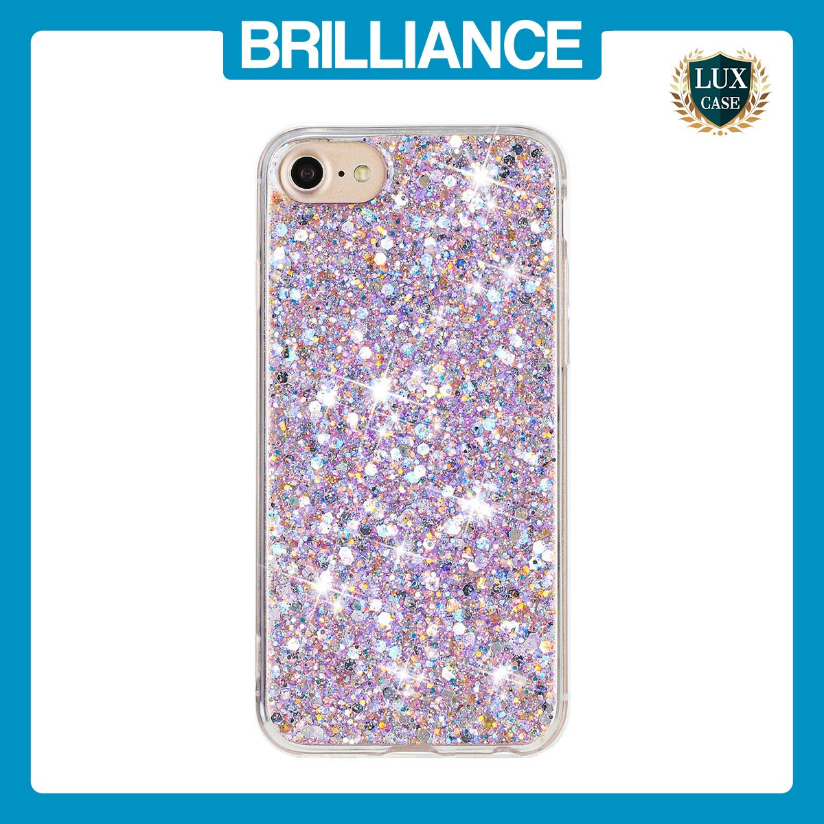 Brilliance LUX iPhone 6/7/8 Big Hole TPU Star Glitter Crystal Clear Case Purple