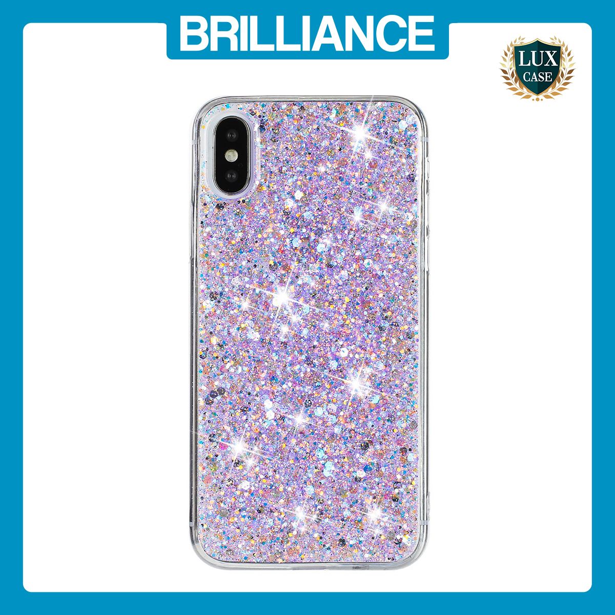 Brilliance LUX iPhone XR Big Hole TPU Star Glitter Crystal Clear Case Purple