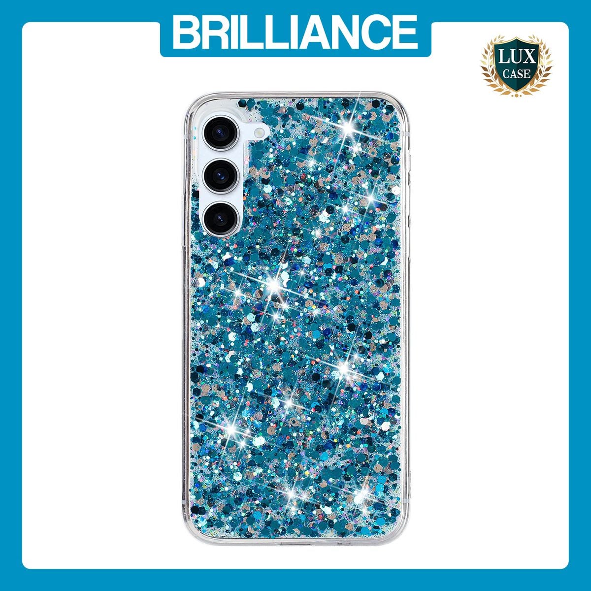 Brilliance LUX iPhone XR Big Hole TPU Star Glitter Crystal Clear Case Blue
