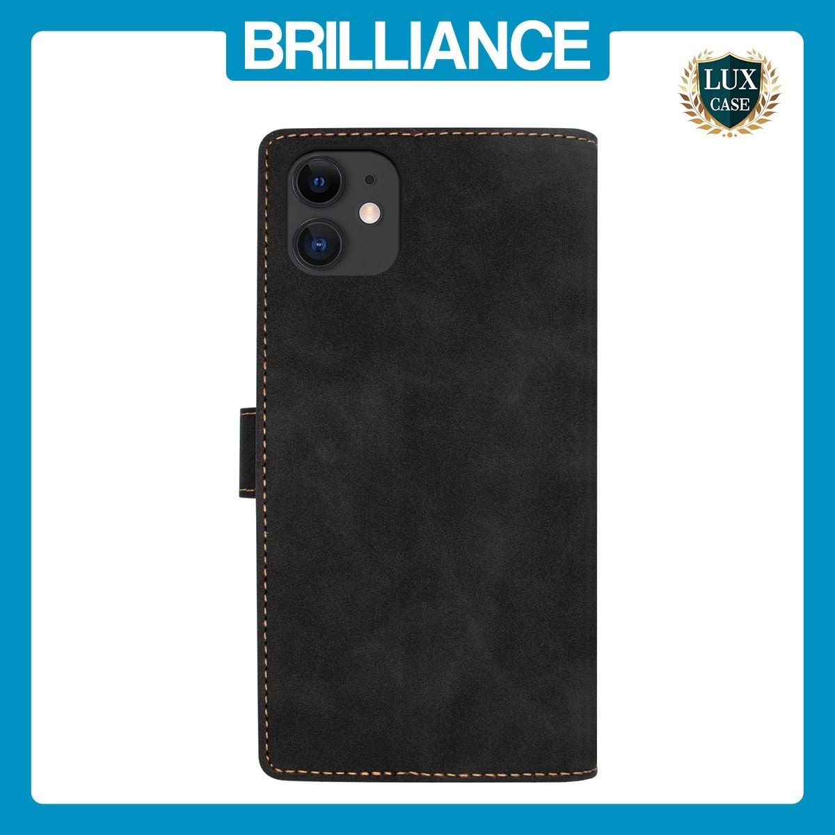 Brilliance LUX iPhone 11 Flip Premium PU Leather Wallet Business Style with Card Pockets Case Black