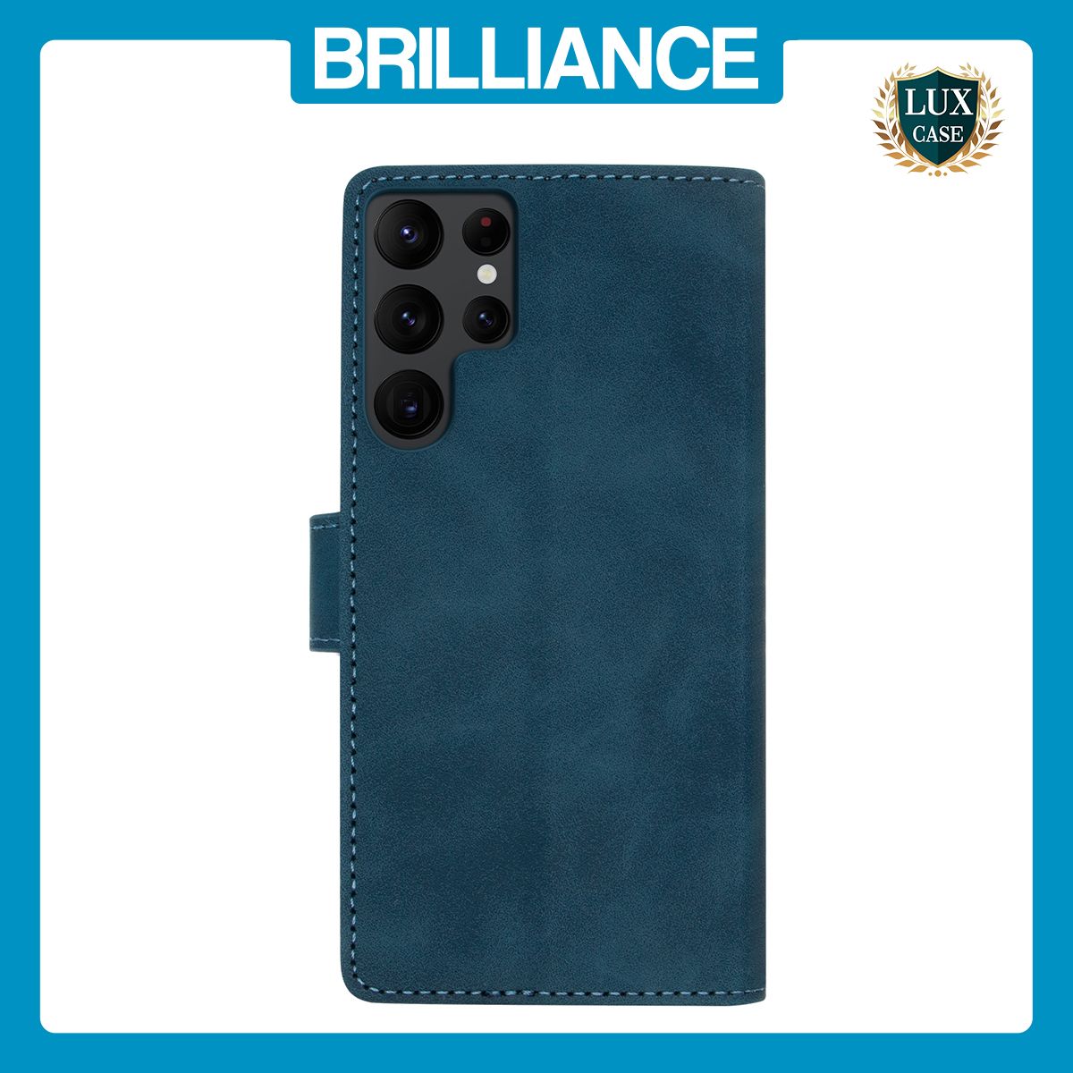 Brilliance LUX Samsung S24 Ultra Flip Premium PU Leather Wallet Business Style with Card Pockets Case Blue