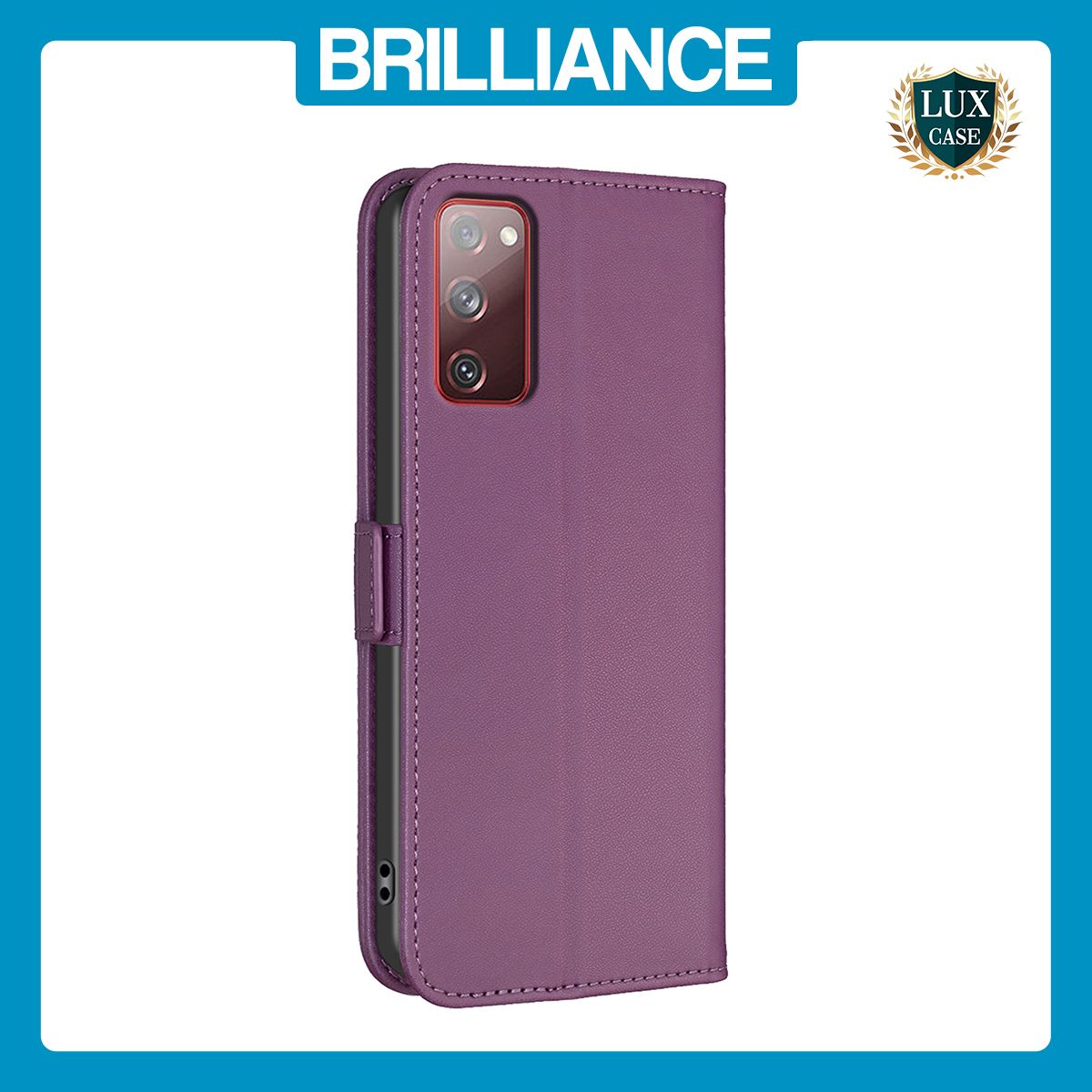 Brilliance LUX Samsung S20 FE/S20 LITE Flip Book PU Leather Wallet  Holder & Stand with Card Pockets Case Purple