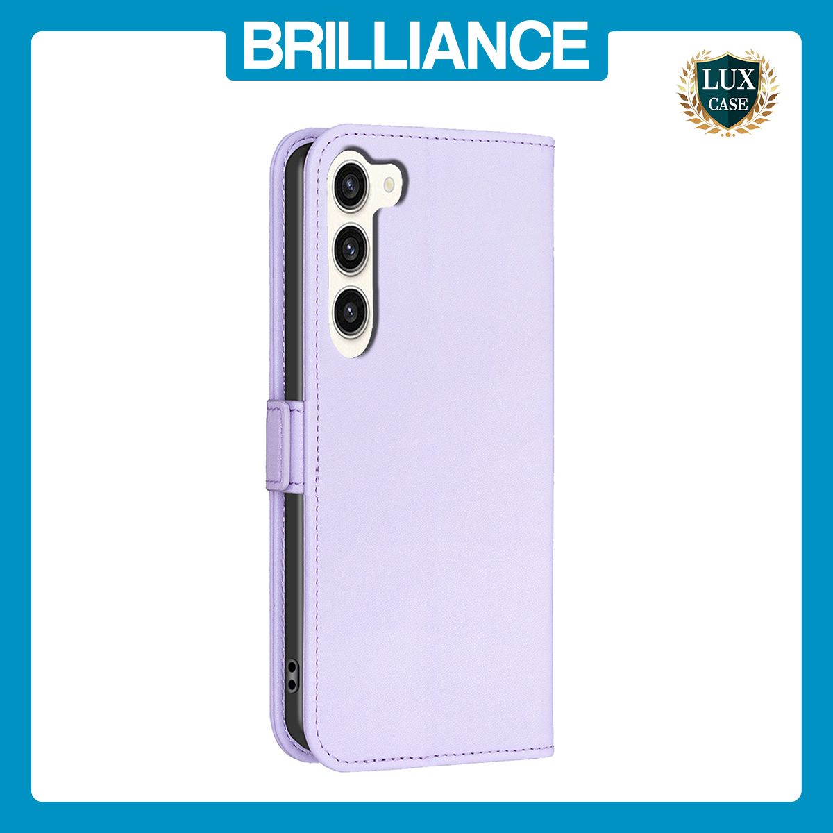 Brilliance LUX Samsung S24 Plus Flip Book PU Leather Wallet Holder & Stand with Card Pockets Case Light Purple