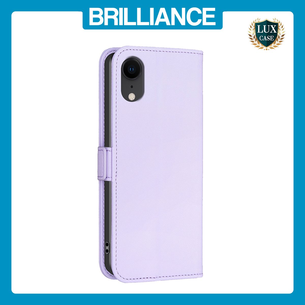 Brilliance LUX iPhone XR Flip Book PU Leather Wallet  Holder & Stand with Card Pockets Case Light Purple