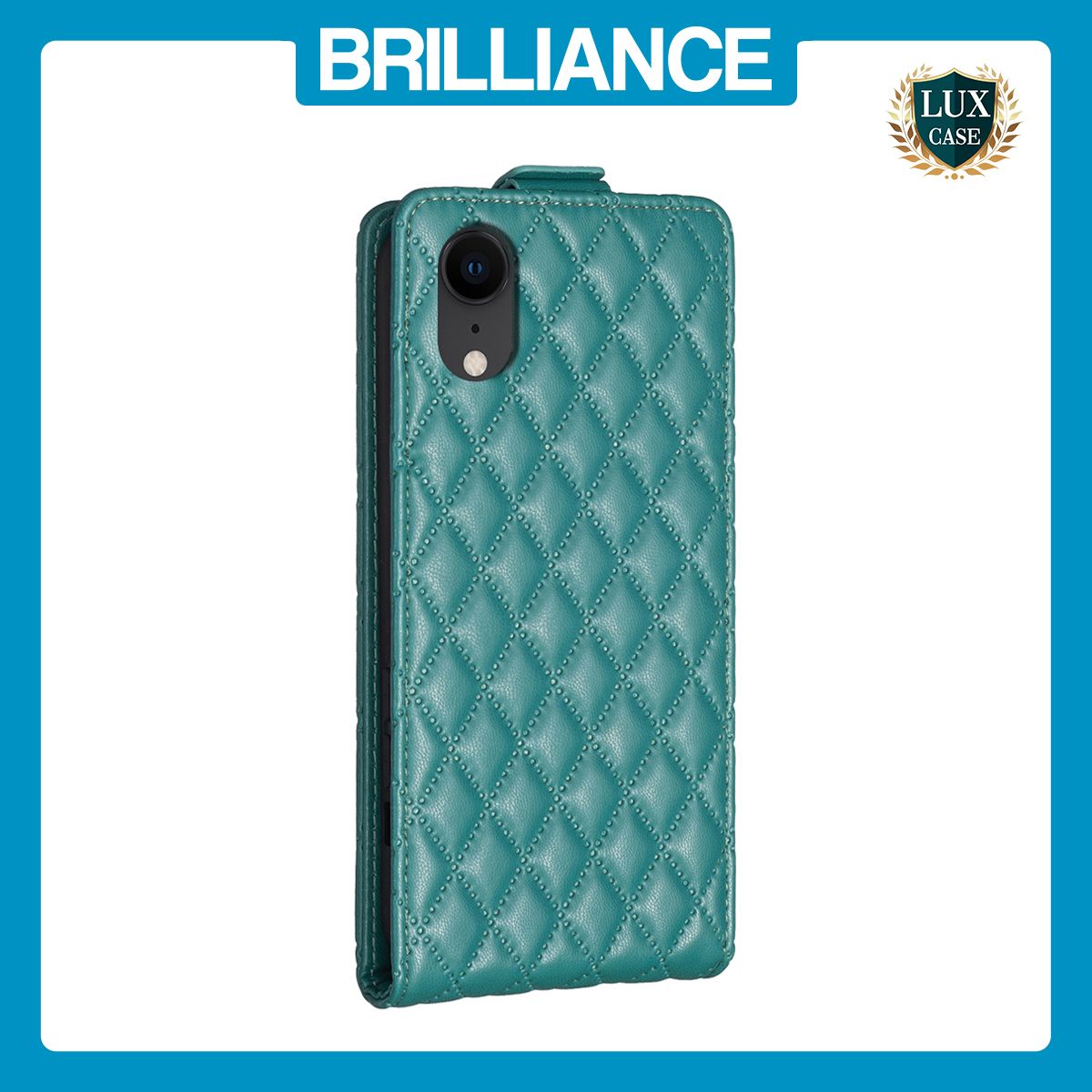 Brilliance LUX iPhone XR Flip PU Photo Frame Leather Up And Down Wallet with Card Pockets Case Green
