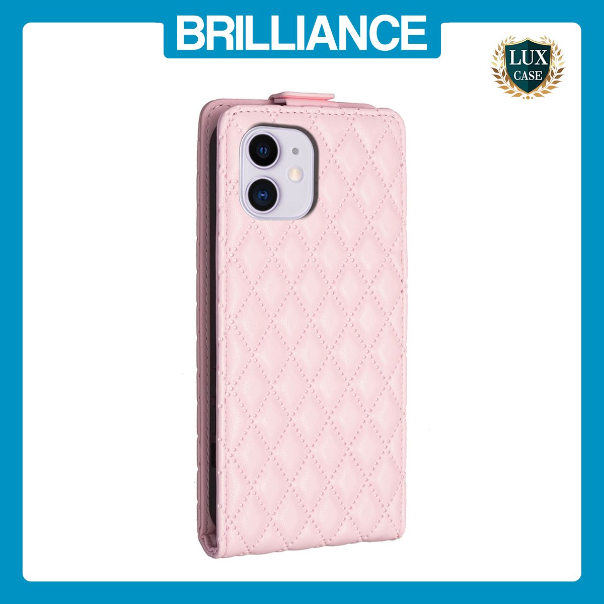 Brilliance LUX iPhone 11 Flip PU Photo Frame Leather Up And Down Wallet with Card Pockets Case Pink
