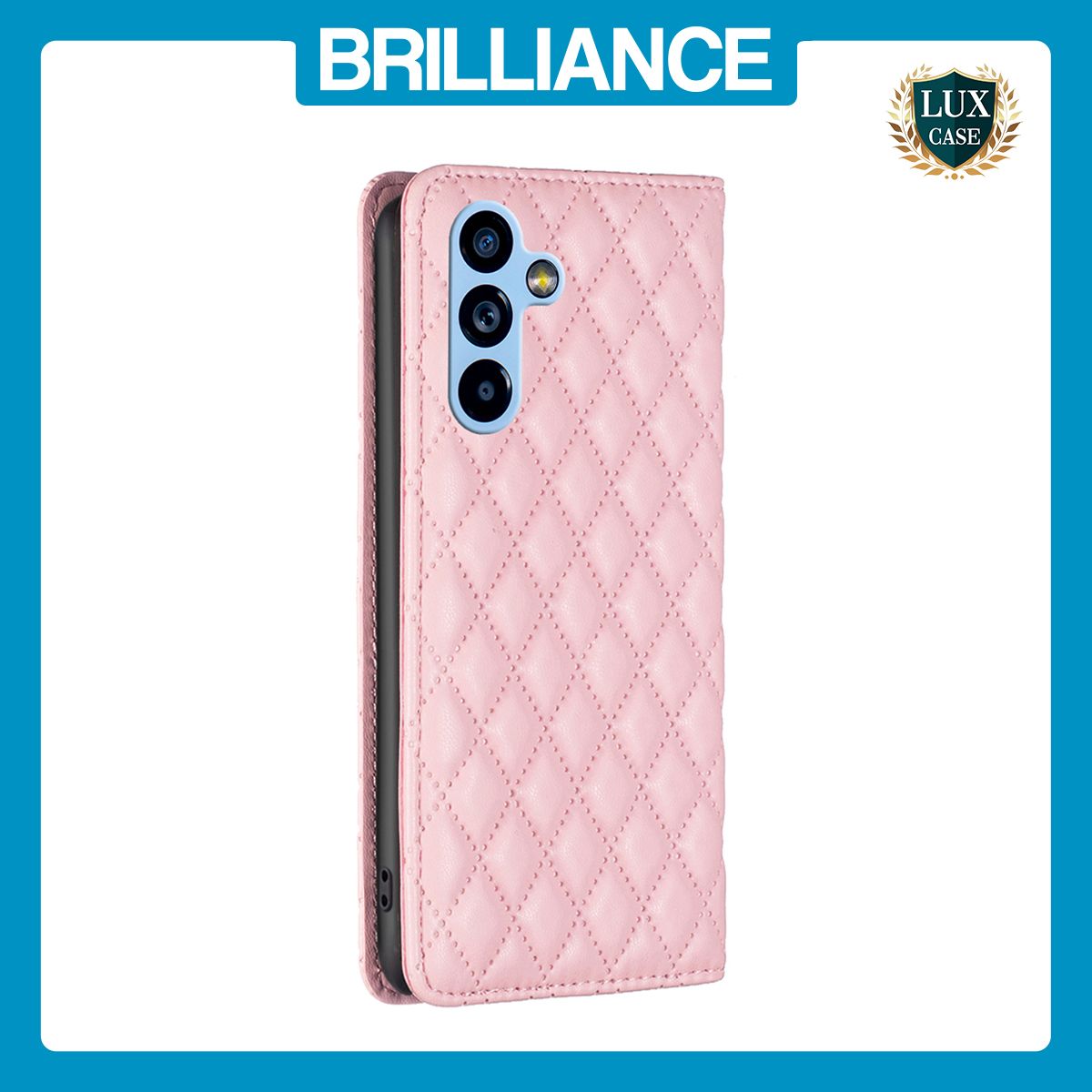 Brilliance LUX Samsung A54 5G Flip PU Leather Holder Slots Magnetic Wallet with Card Pockets Case Pink