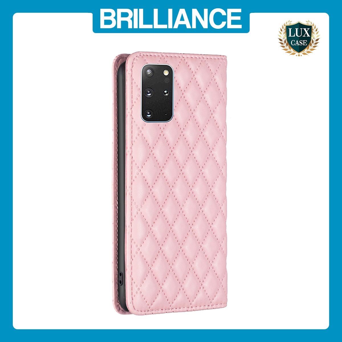 Brilliance LUX Samsung S20 Plus Flip PU Leather Holder Slots Magnetic Wallet with Card Pockets Case Pink