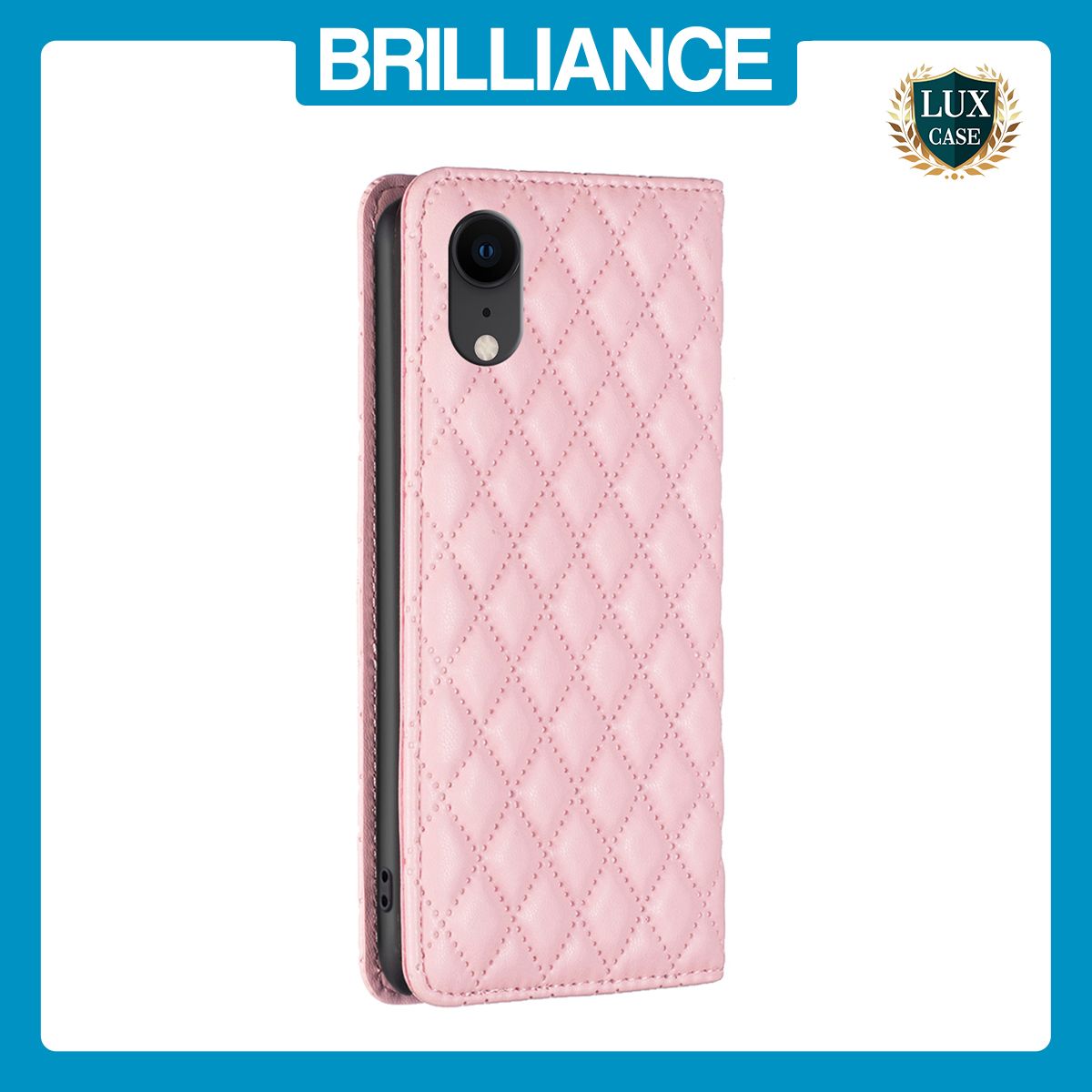 Brilliance LUX iPhone XR Flip PU Leather Holder Slots Magnetic Wallet with Card Pockets Case Pink