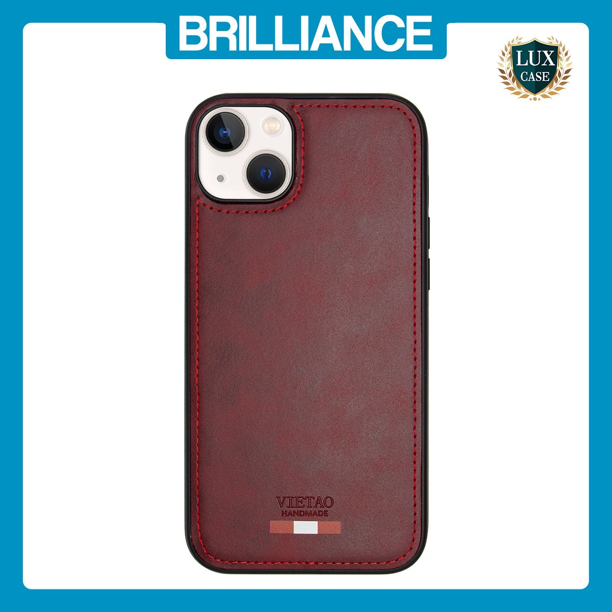Brilliance LUX iPhone 14 Plus TPU PC Leather Scratch Proof Hybrid Case Red