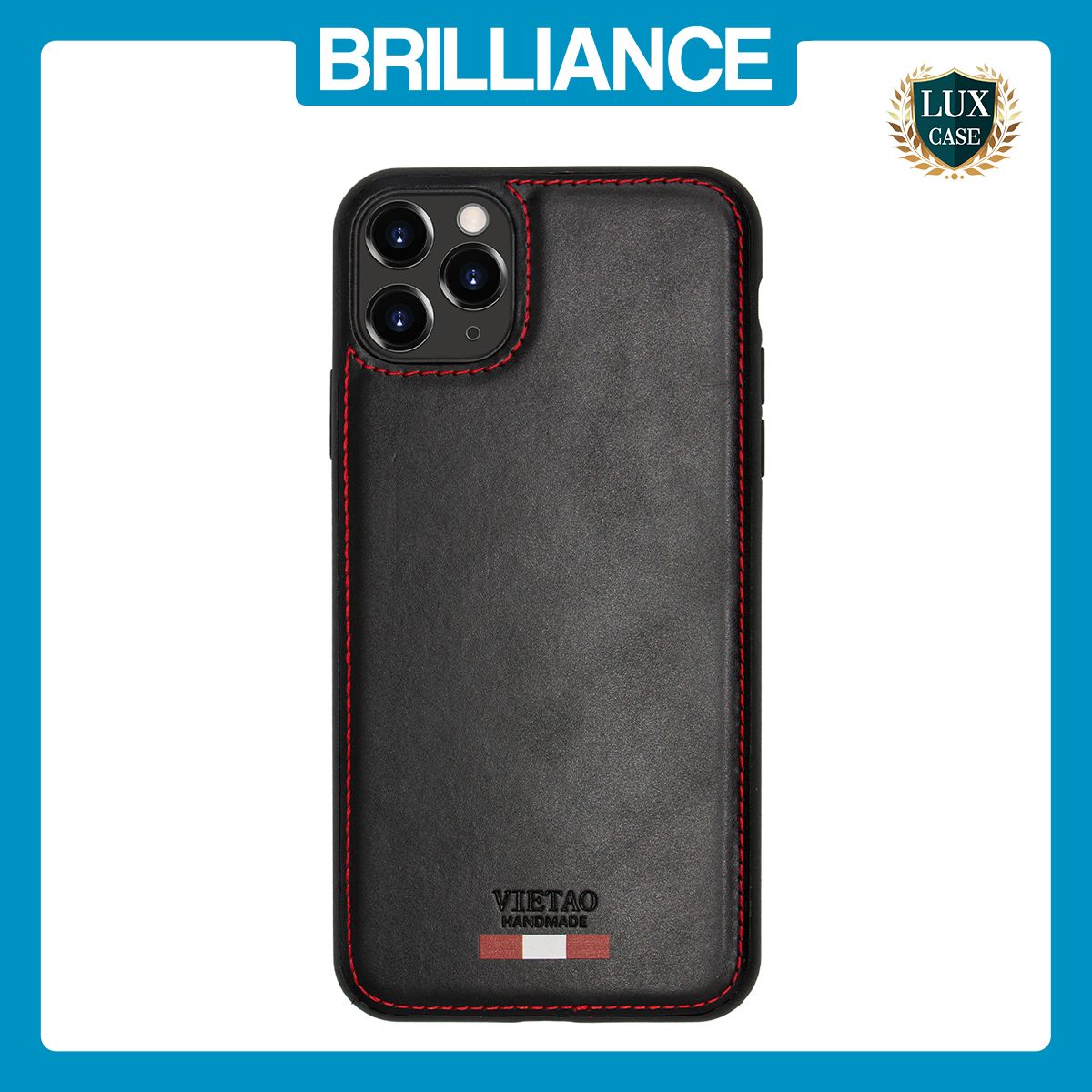 Brilliance LUX iPhone 11 Pro Max TPU PC Leather Scratch Proof Hybrid Case Black