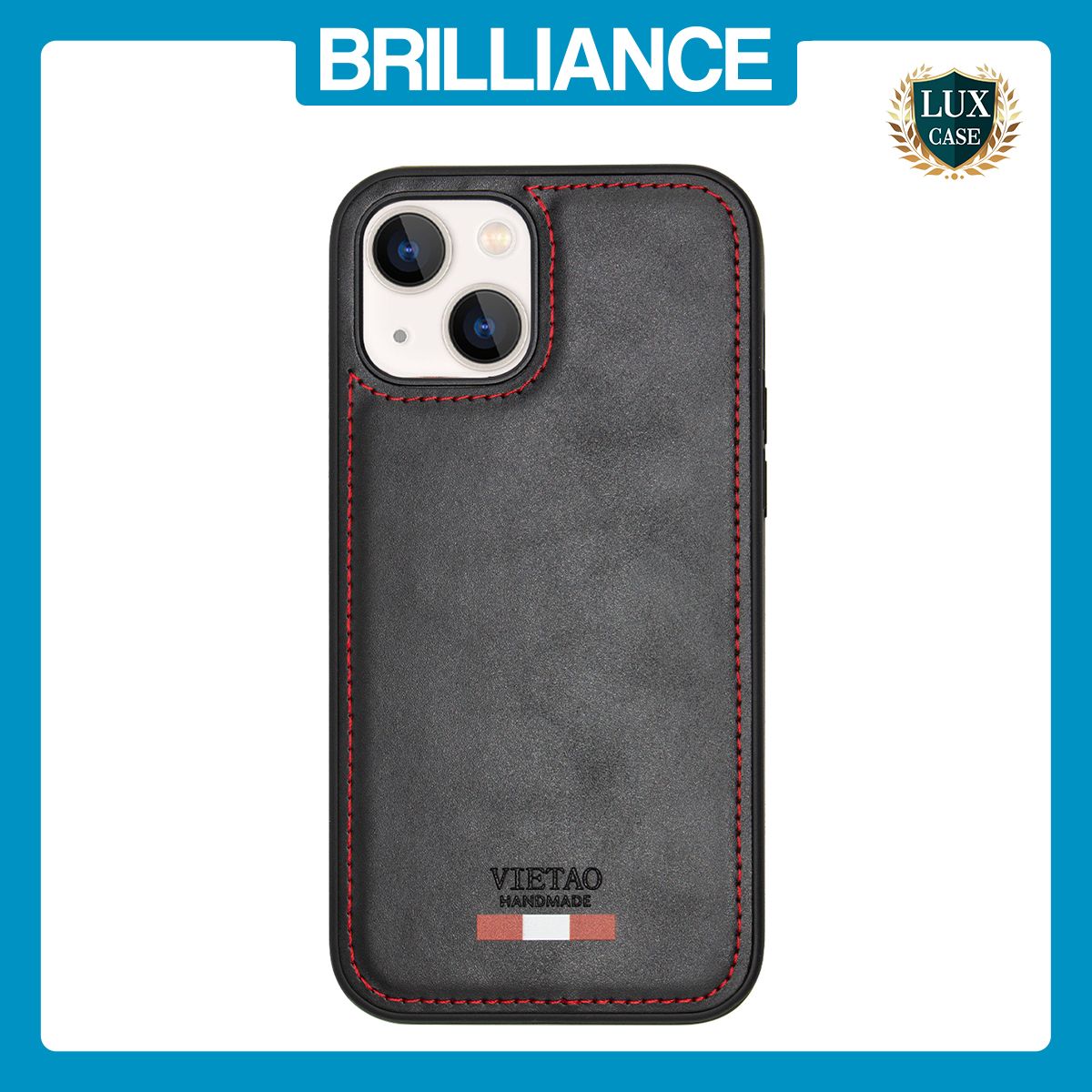 Brilliance LUX iPhone 14 Plus TPU PC Leather Scratch Proof Hybrid Case Black