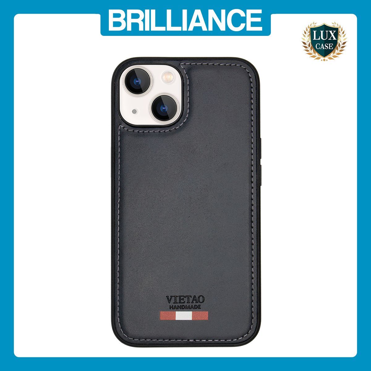 Brilliance LUX iPhone 14 Plus TPU PC Leather Scratch Proof Hybrid Case Blue