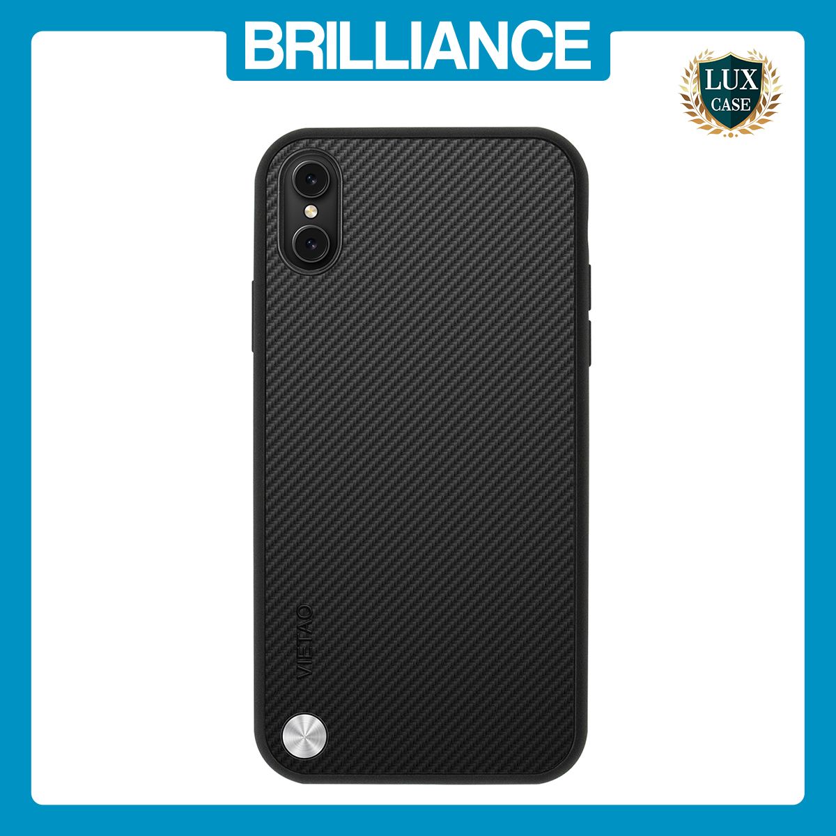 Brilliance LUX iPhone XR PC Carbon Fiber Leather with folding Case Black