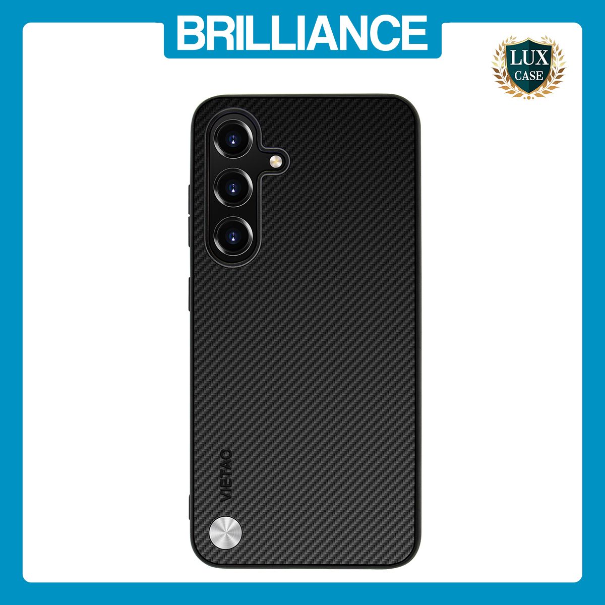 Brilliance LUX Samsung A15 5G PC Carbon Fiber Leather with folding Case Black