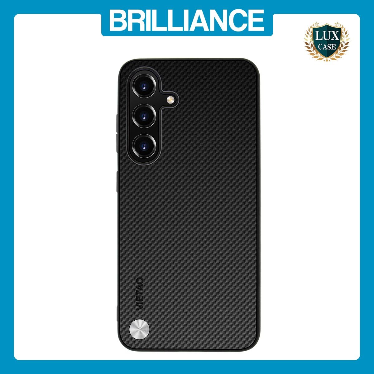 Brilliance LUX Samsung A05S 4G PC Carbon Fiber Leather with folding Case Black
