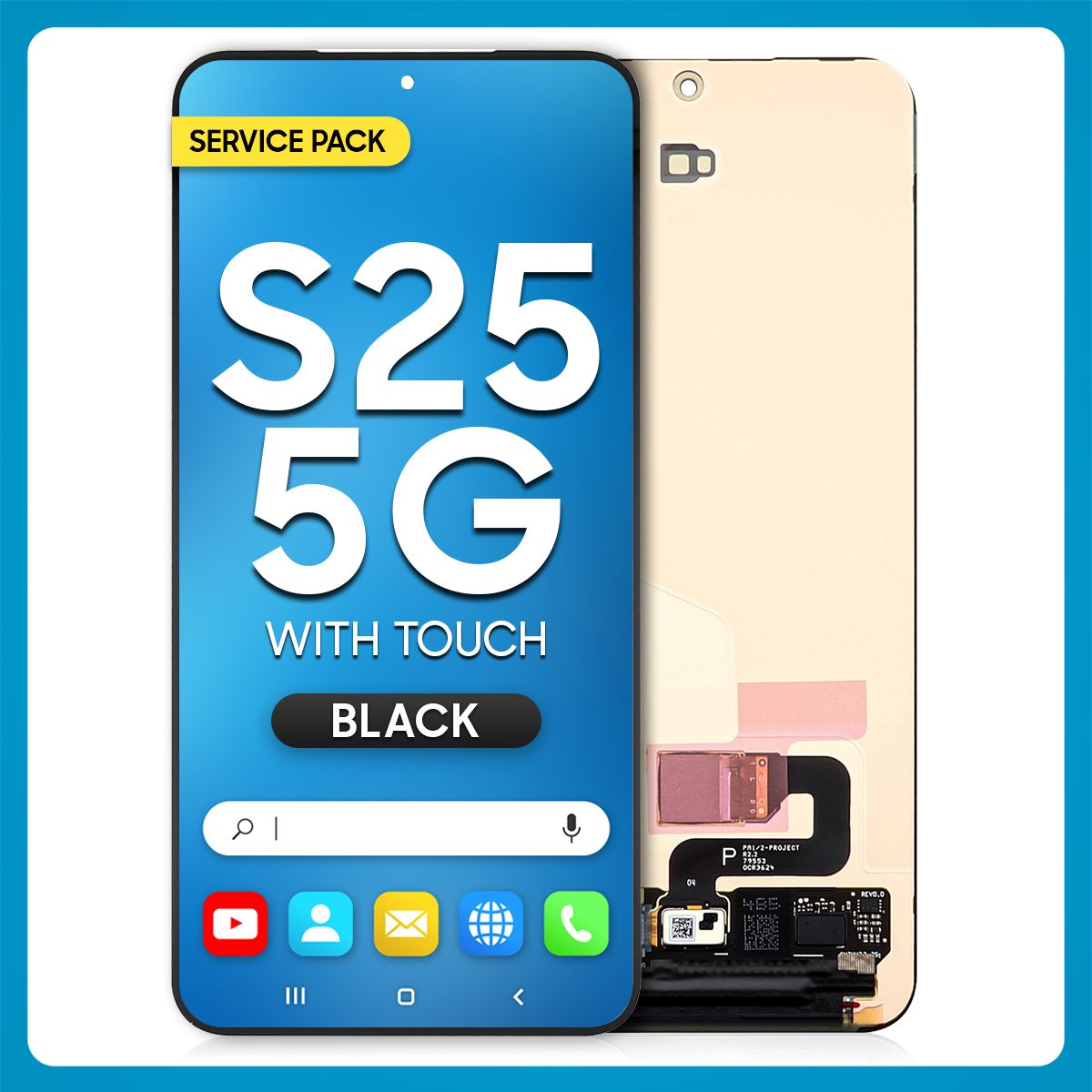 Samsung S25 5G LCD with Touch Black SERVICE PACK