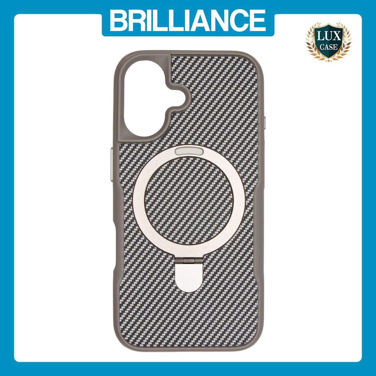 Brilliance LUX iPhone 16 TPU+PC Magnetic Airbag Anti-fall Phone Case Silver