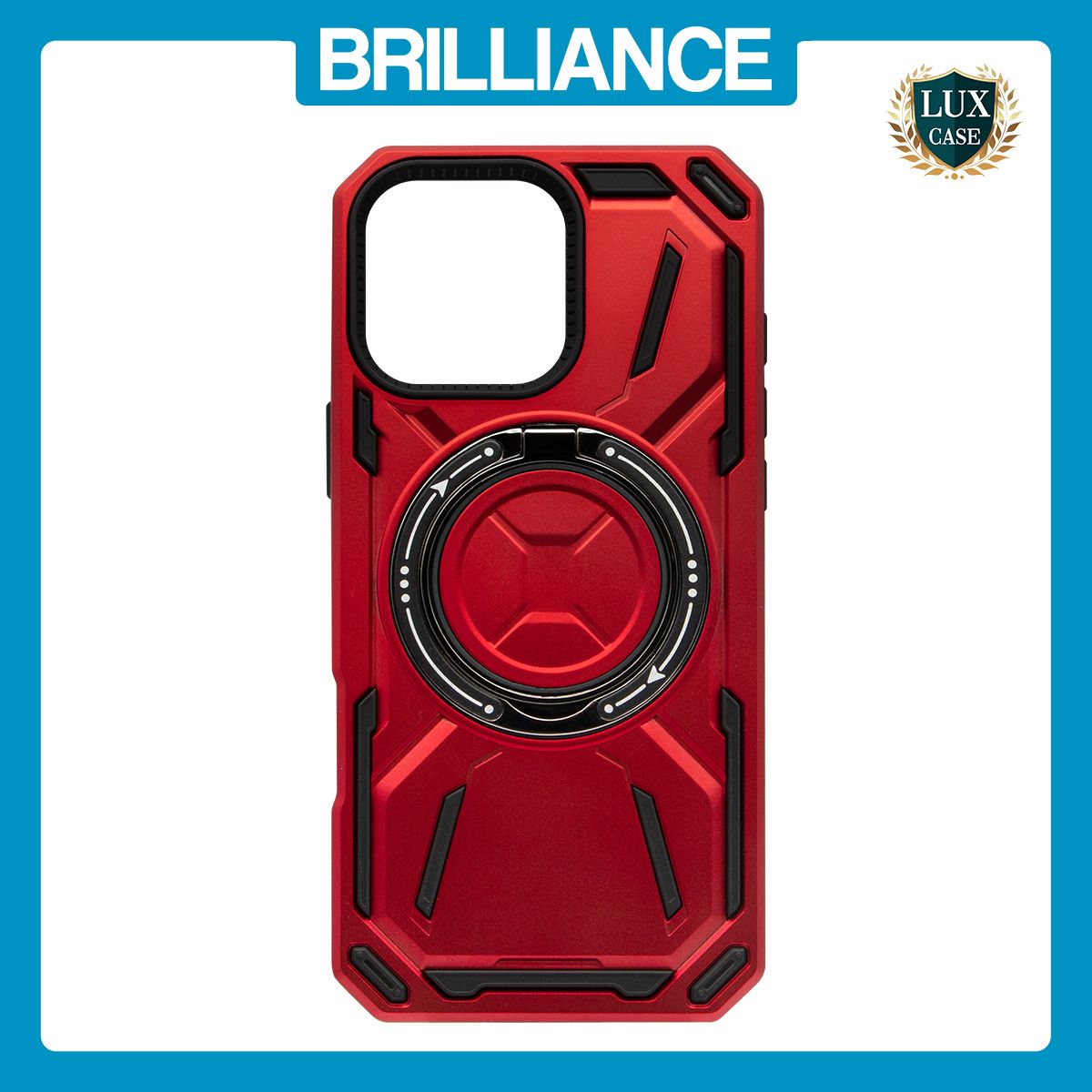 Brilliance LUX iPhone 16 Pro Max Magsafe Full Body Rugged Case Metallic Red