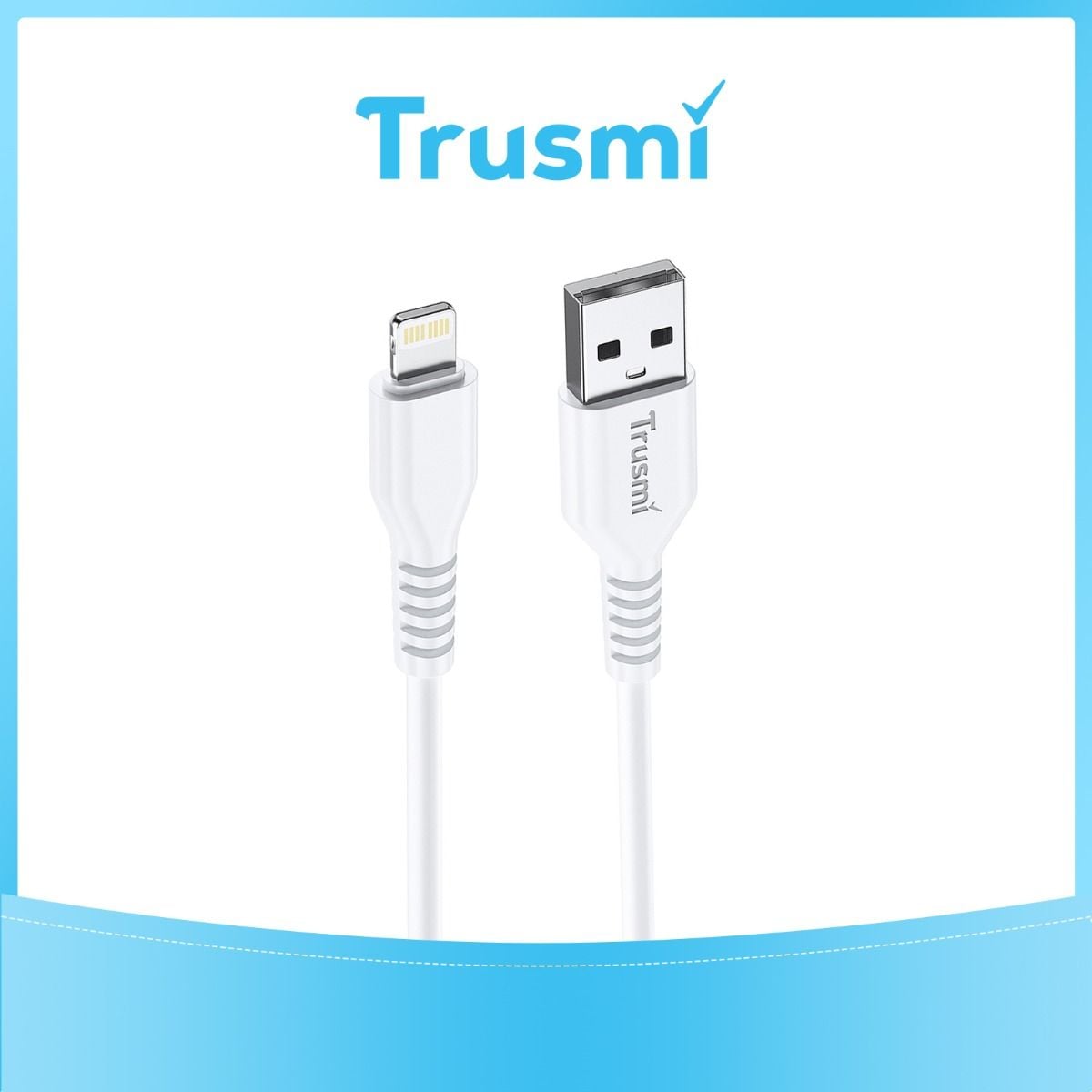 TRUSMI 2.4A USB To iPhone Charging Cable White 1M