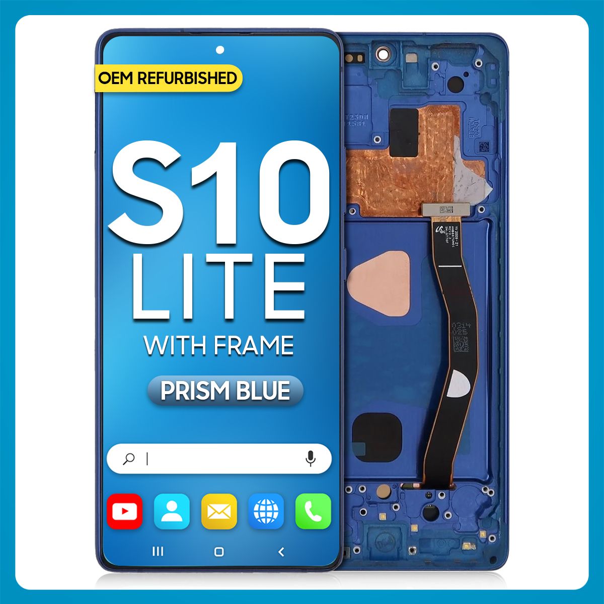 Samsung S10 Lite LCD with Touch + Frame Prism Blue (Refurbished)