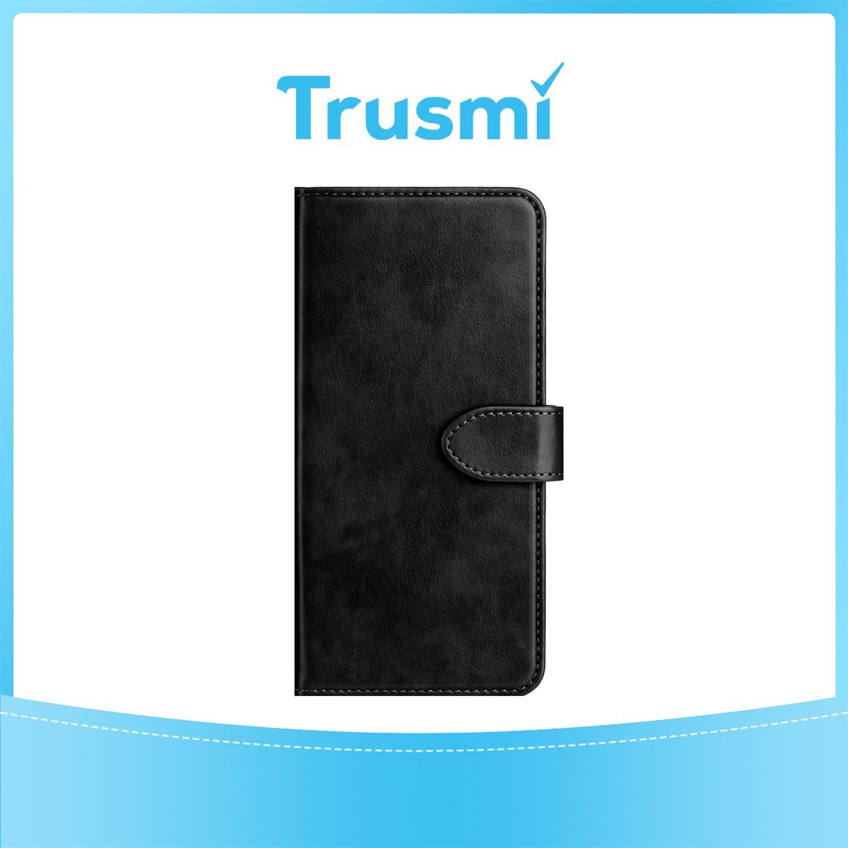 TRUSMI iPhone 13 Pro Cowhide Leather Wallet Case with Card Slot Black