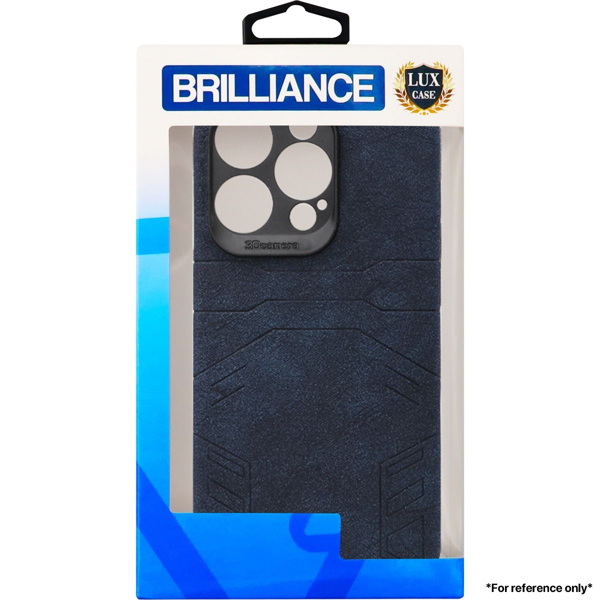 Brilliance LUX For iPhone 14 Pro Max Eye Protection Four-Pack Edge Leather Case Blue