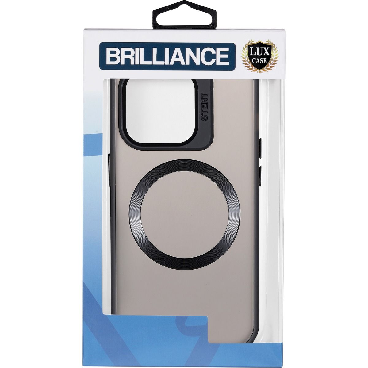 Brilliance LUX iPhone 15 Pro Max Lens holder transparent CD pattern Case Black