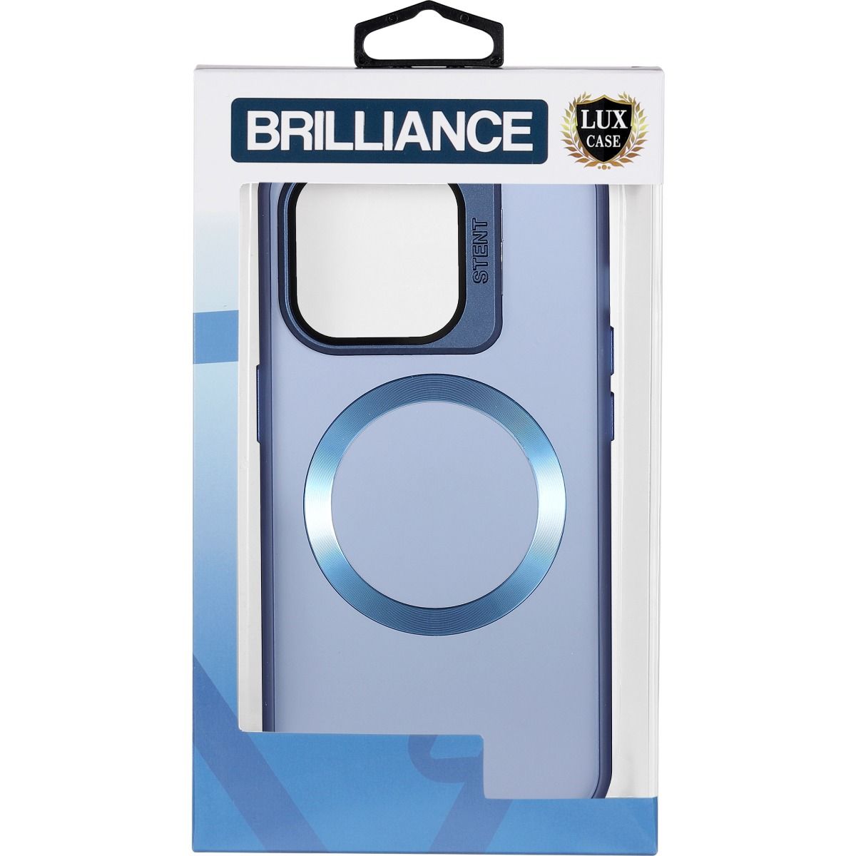 Brilliance LUX iPhone 15 Pro Max Lens holder transparent CD pattern Case Blue