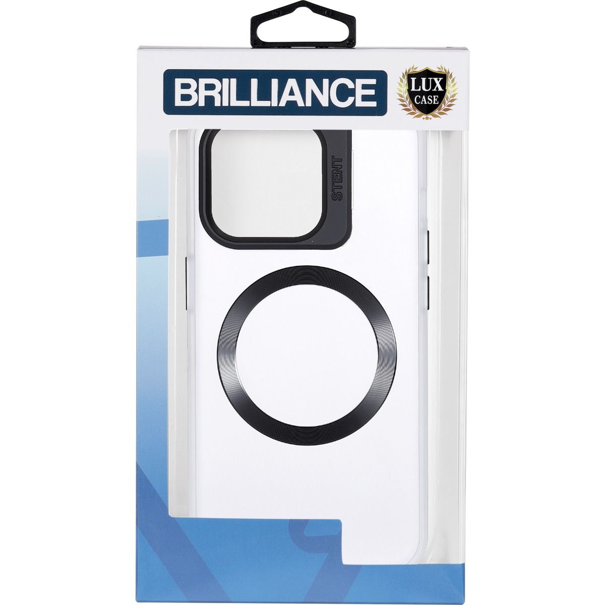 Brilliance LUX iPhone 15 Pro Lens holder transparent CD pattern Case White