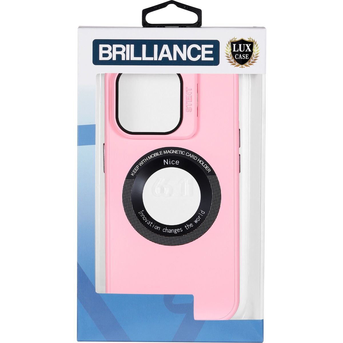 Brilliance LUX iPhone 15 Pro Max Lens holder solid color + iron plate + magnifying glass Case Pink