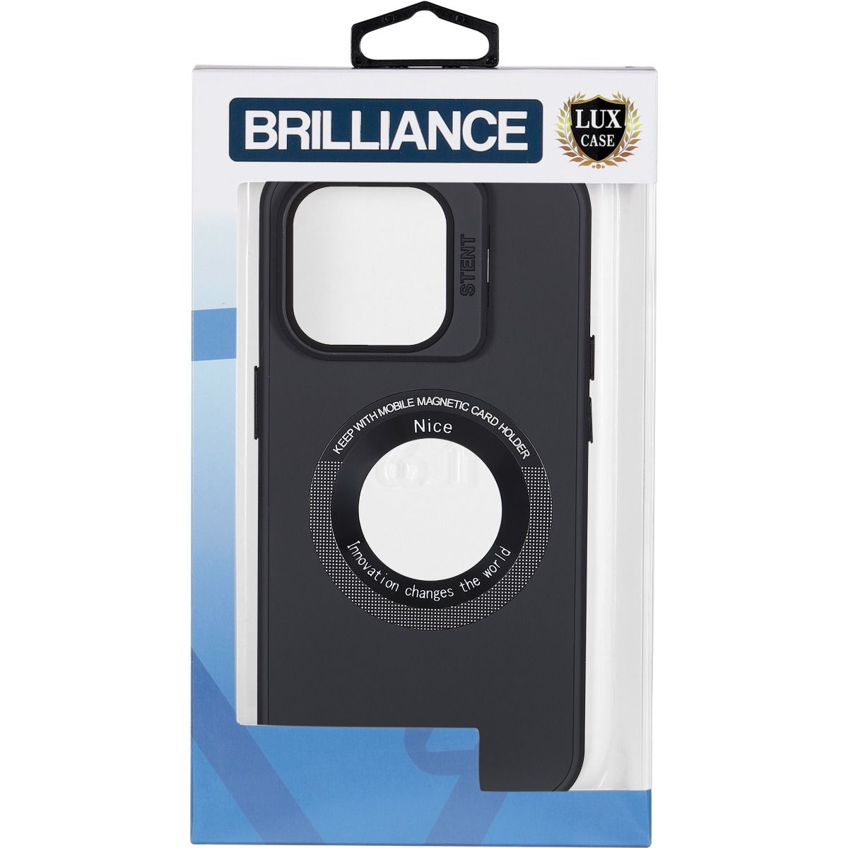 Brilliance LUX iPhone 15 Pro Lens holder solid color + iron plate + magnifying glass Case Black