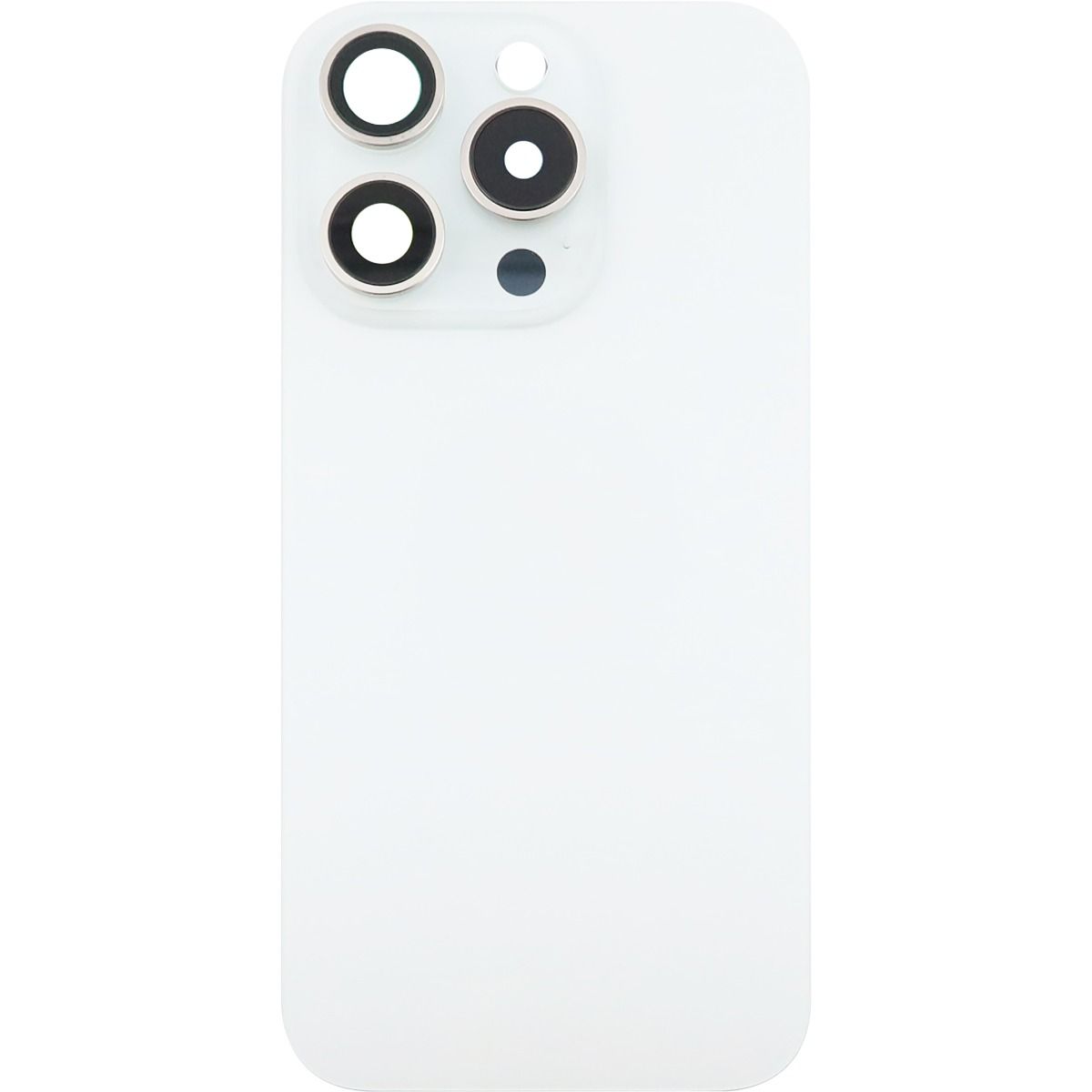 iPhone 15 Pro Back Glass W/Steel Plate White Titanium (OEM PULL)
